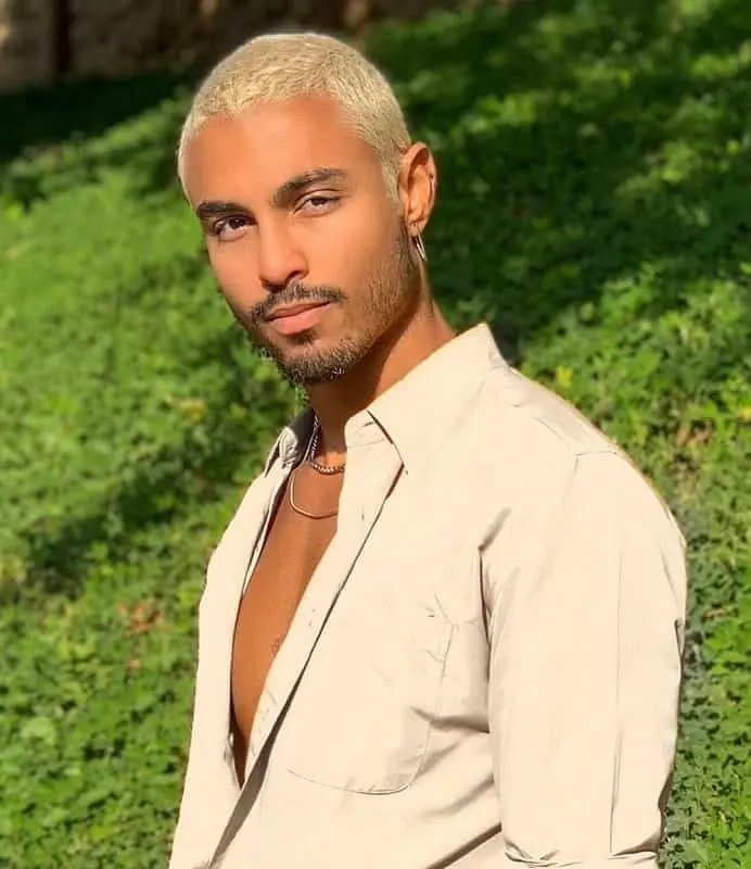 icy blonde straight hair for black men
