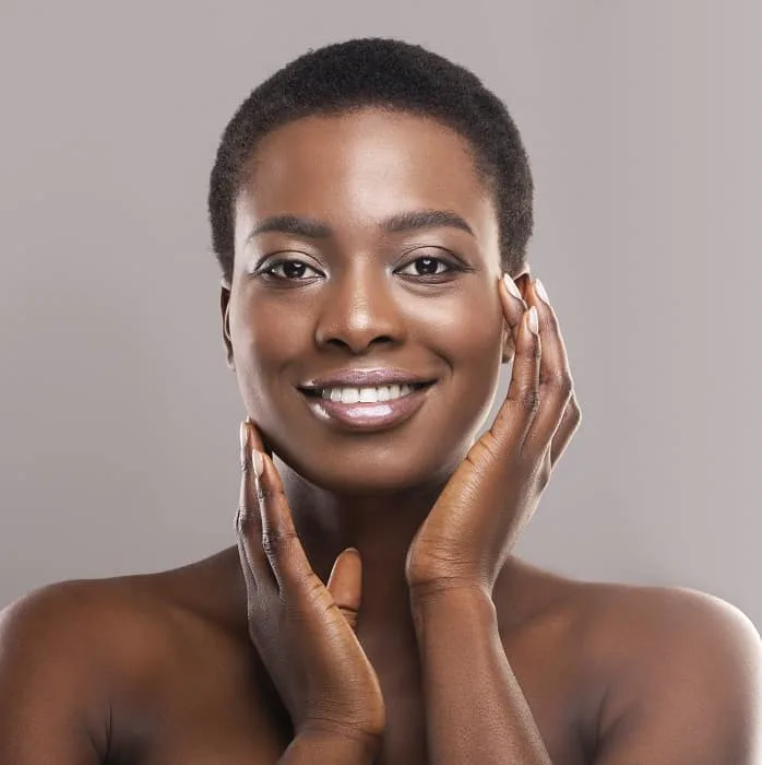 pixie cut for black woman with round face