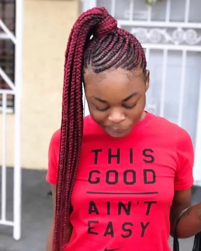 cornrow braided ponytail for black women