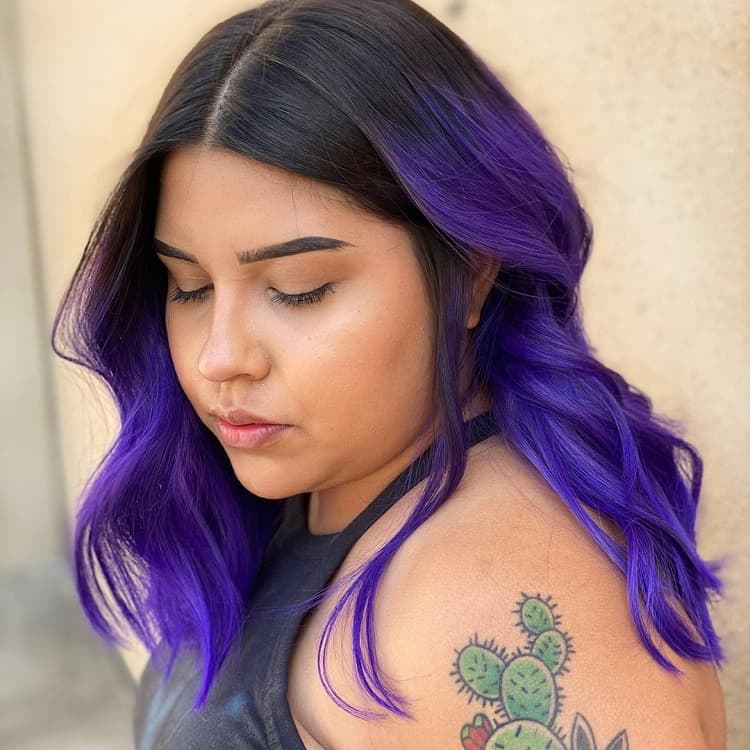 black to purple ombre hair