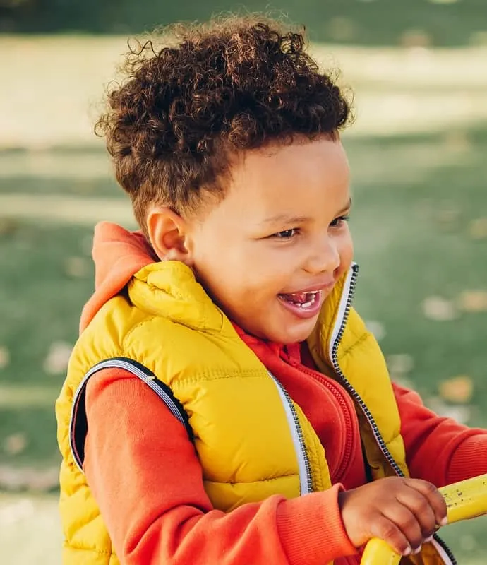 black toddler boy with short hair