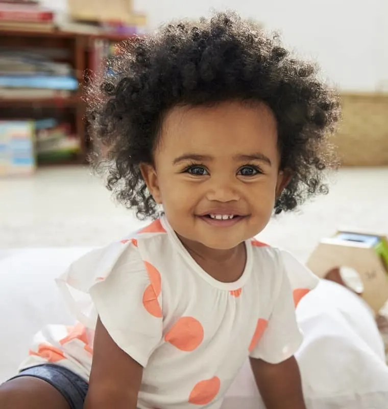 African American baby girl's hair