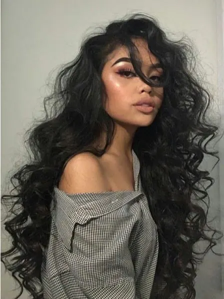 long wavy hair for black women