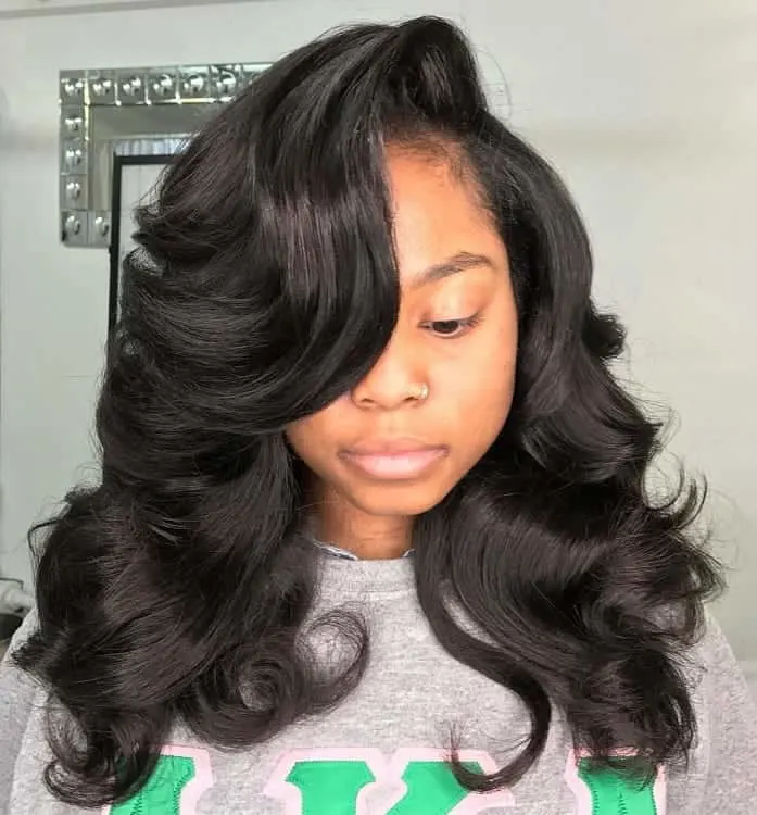 wavy hairstyle for black hair