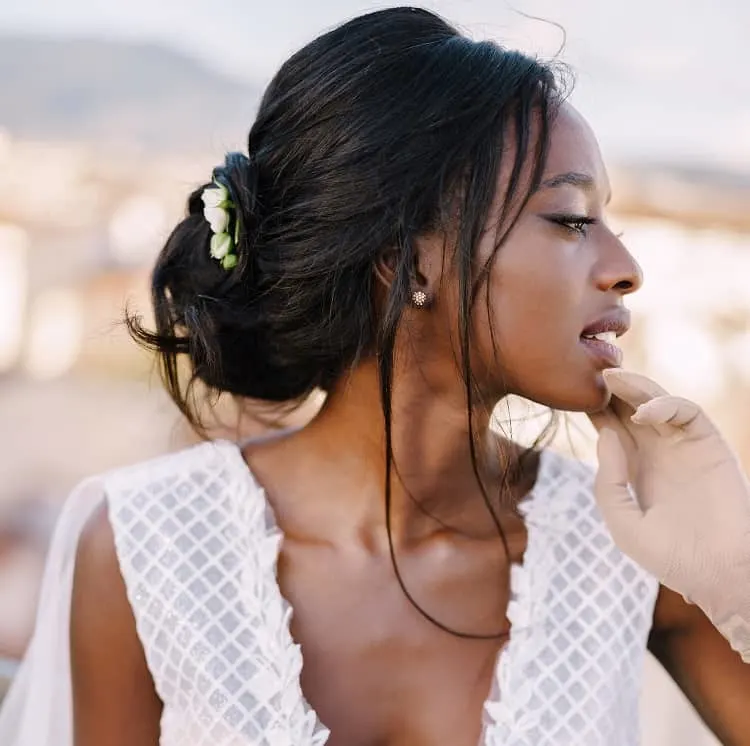 black wedding updos for long hair