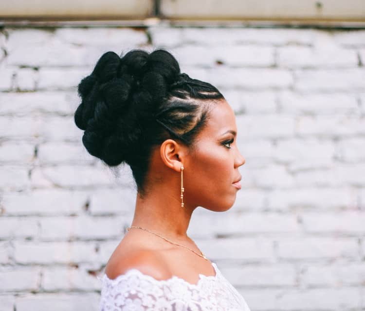 black wedding updos with weave