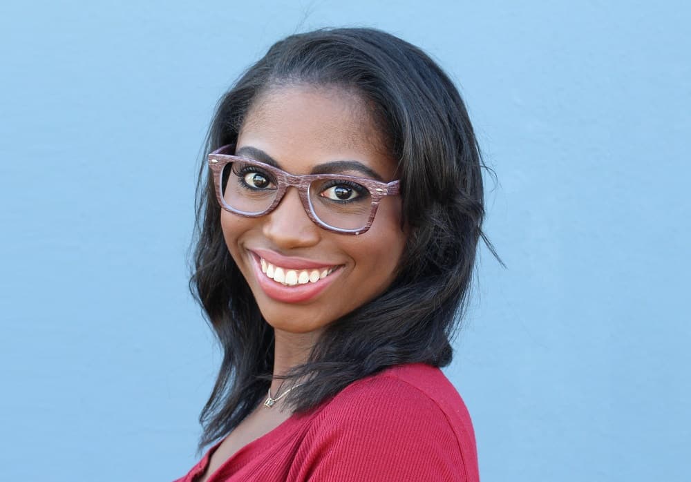 black woman with long bob