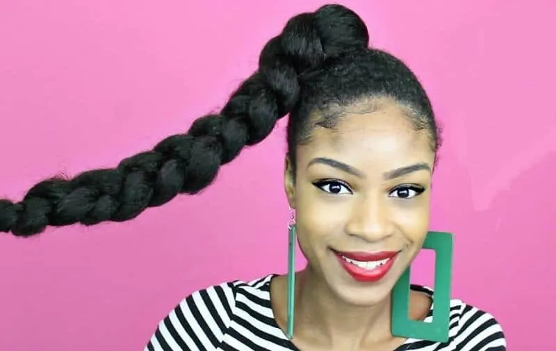 black women Single Braid hairstyle