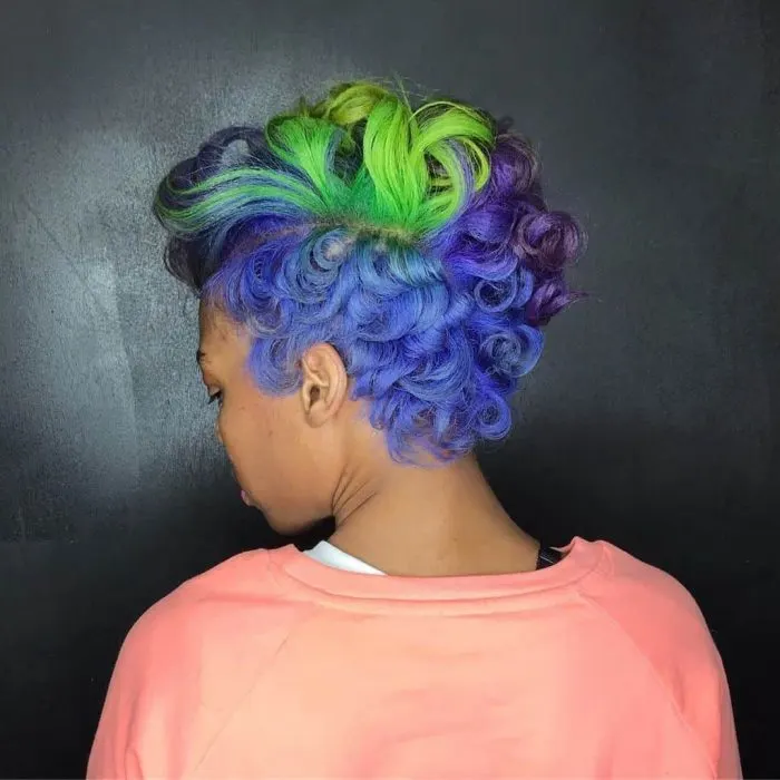 Peacock blue hair color for black women