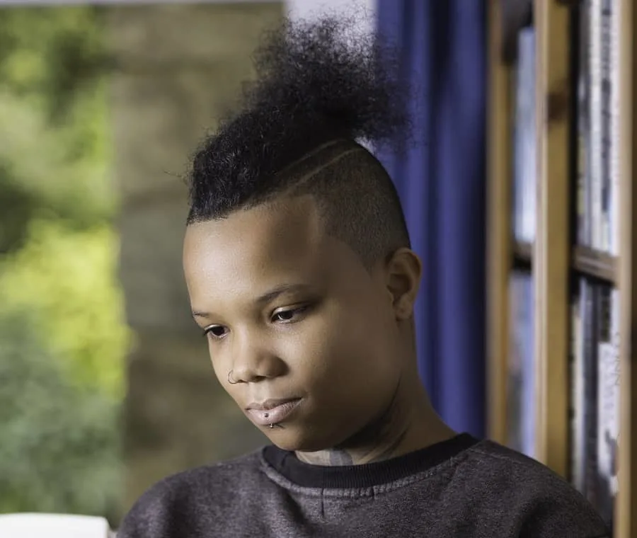 black women mohawk with undercut