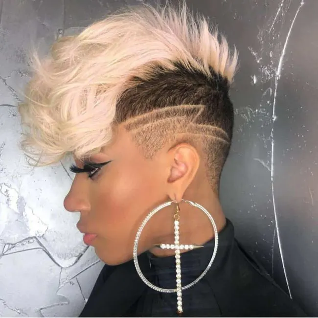 side shaved with blonde hair for black ladies
