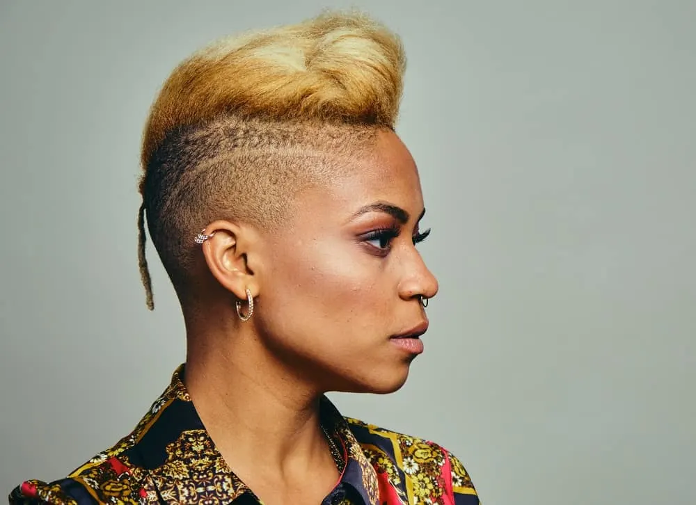black women's mohawk with shaved hairstyles