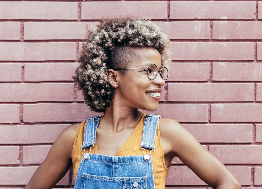 black women's shaved afro hairstyle