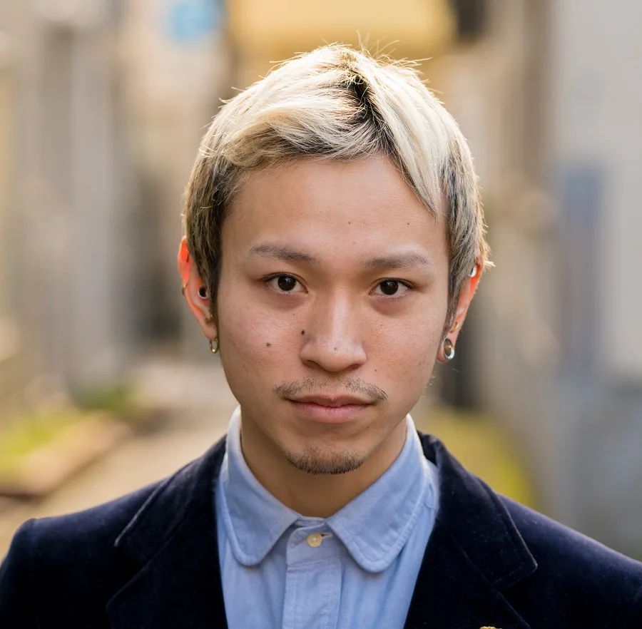 bleach blonde hair for asian men