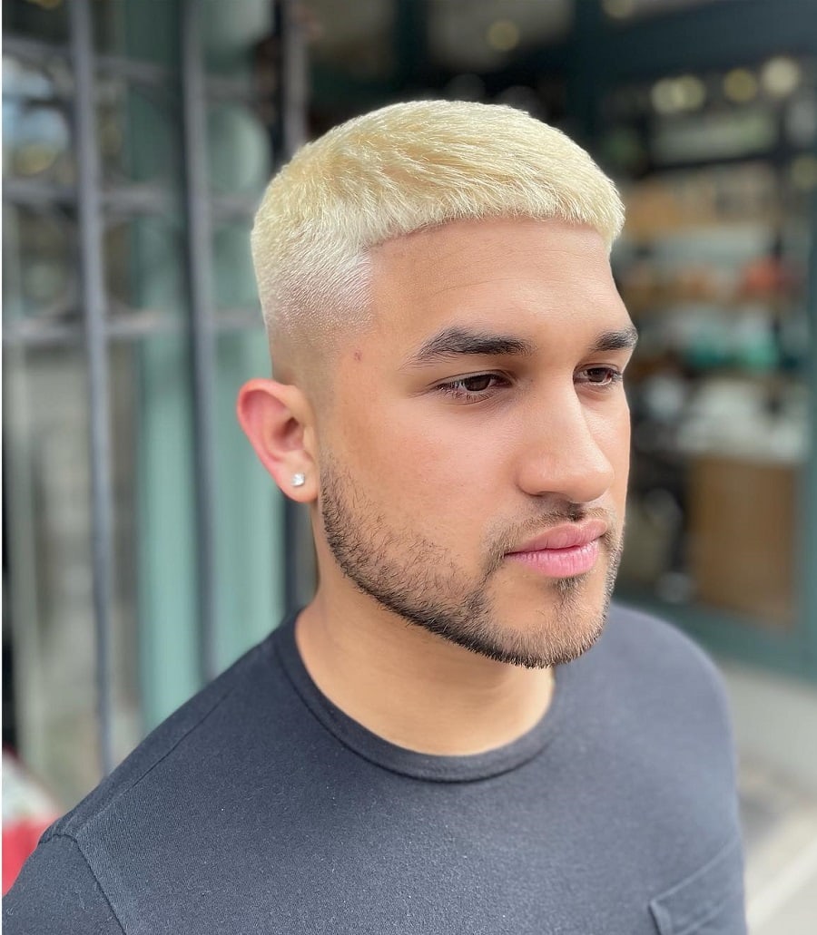 bleached hair with fade for men