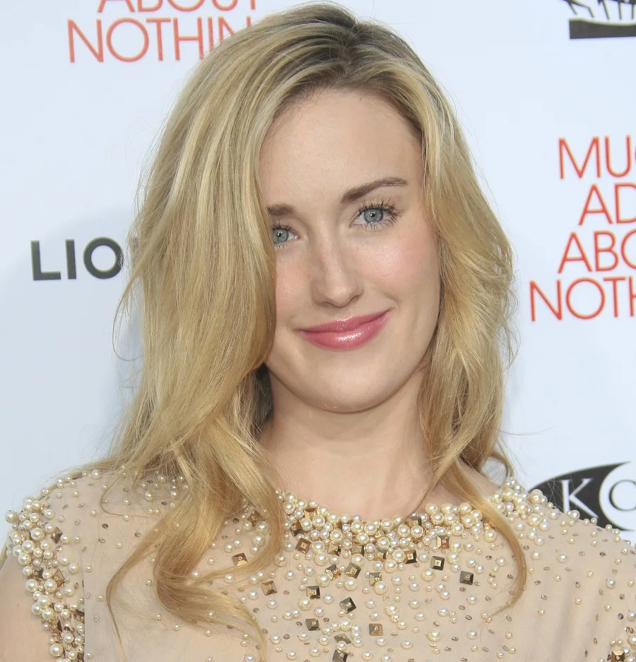 blonde actress Ashley Johnson with blue eyes