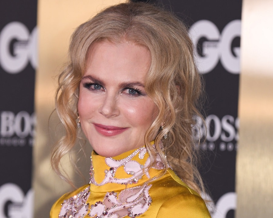 blonde actress Nicole Kidman with blue eyes