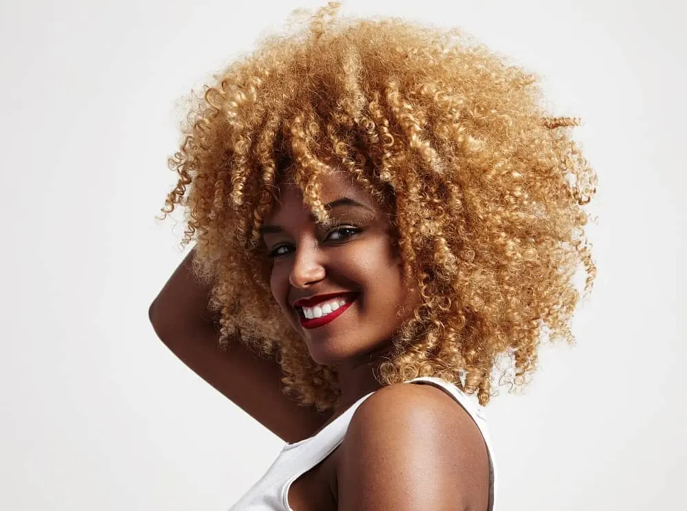 blonde afro hair for dark skinned women