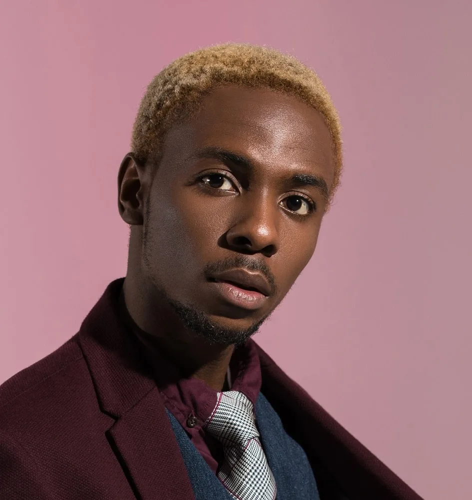 blonde afro hairstyle for professional black men