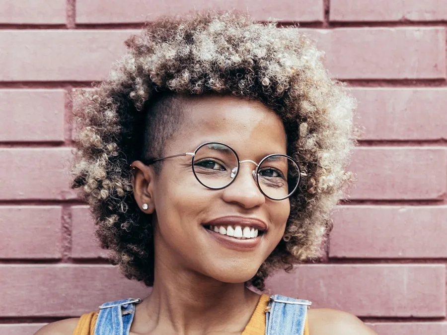 blonde balayage on afro hair