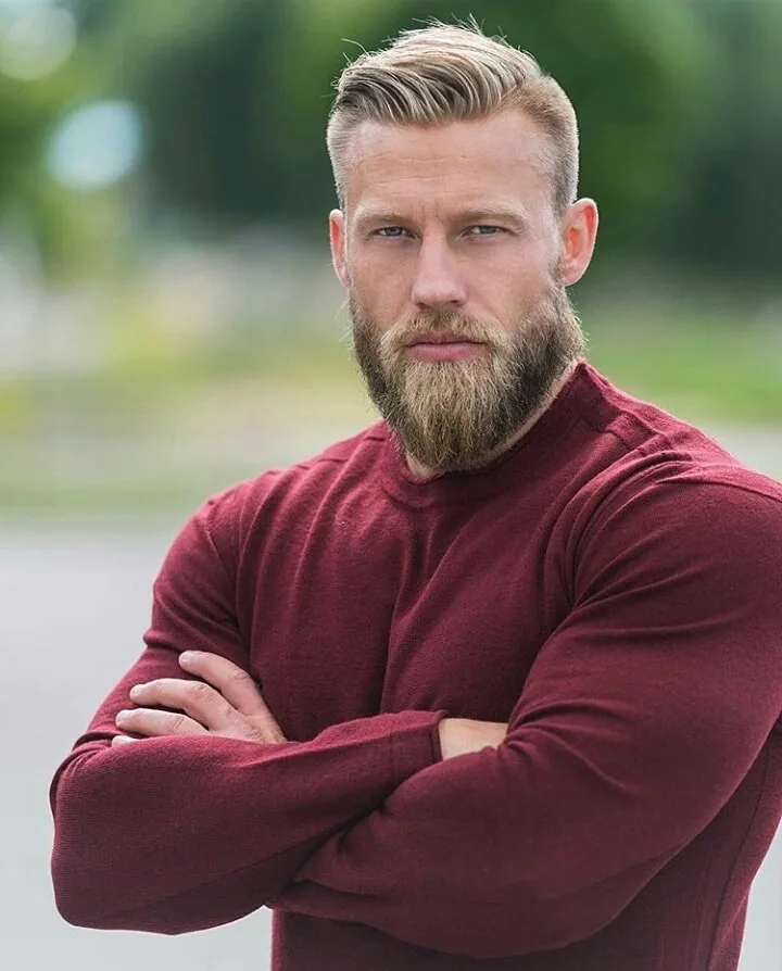 Blonde Box Beard Style for men