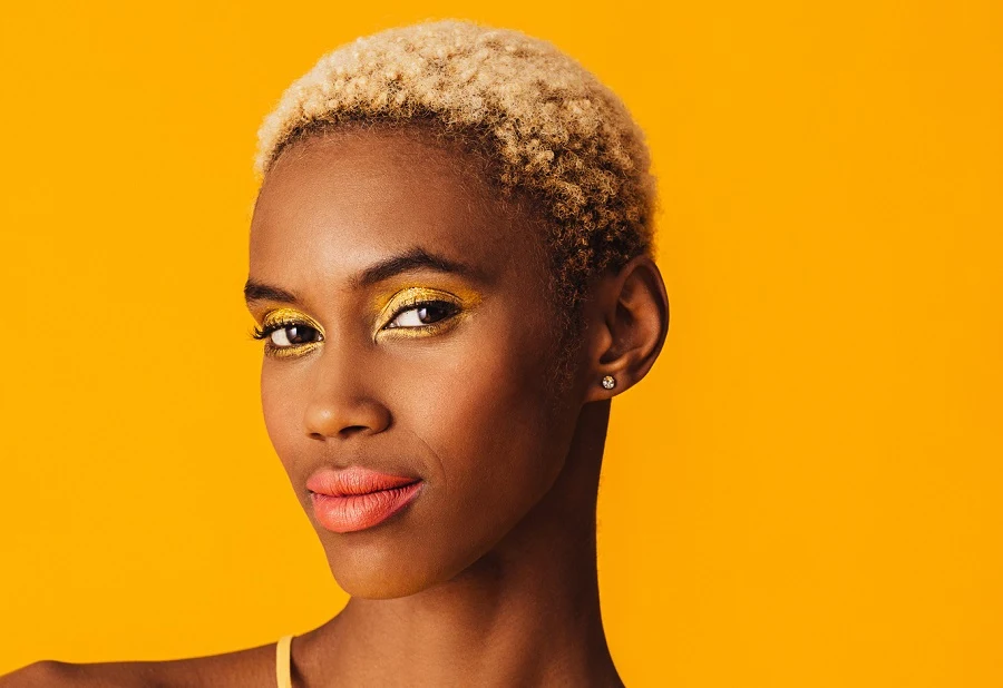 Blonde buzz cut for black women