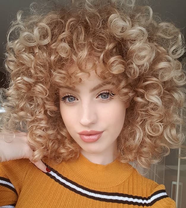 blonde curly hair