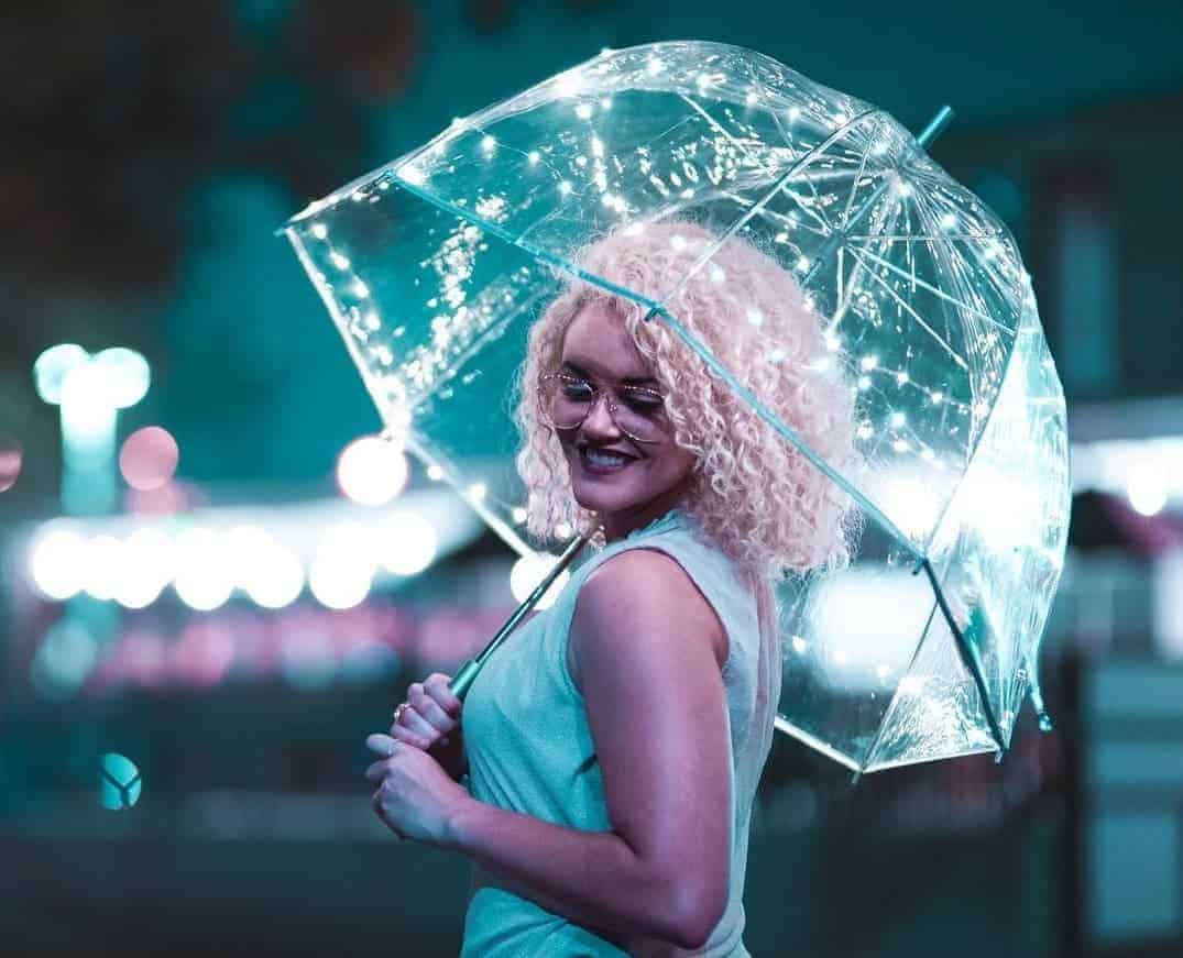 blonde curly hair