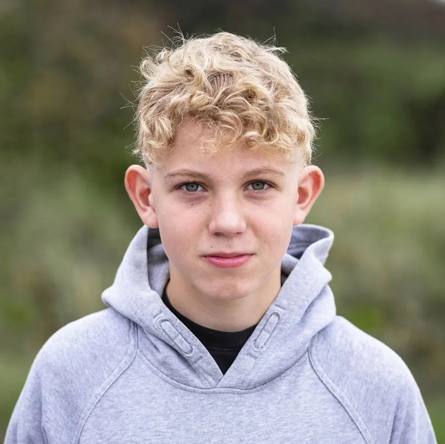 Wavy Full Messy Boy Hair Blonde