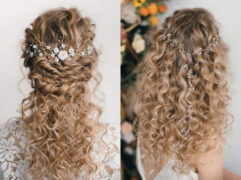 Blonde Curly Hair for Wedding