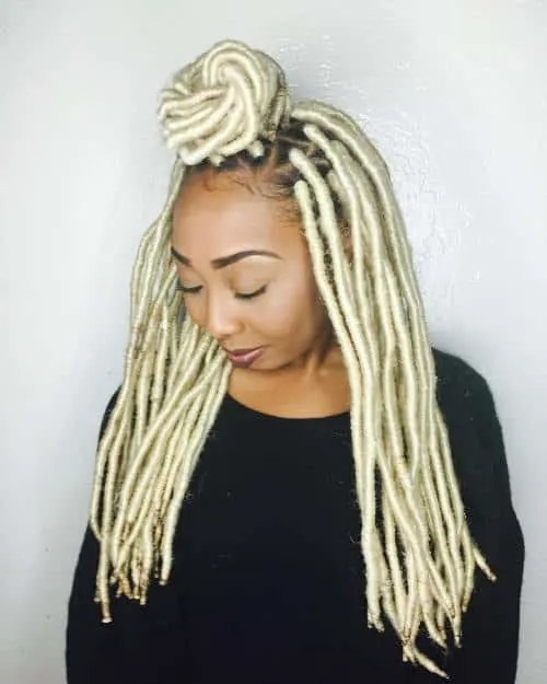 blonde dread hairstyles for black women