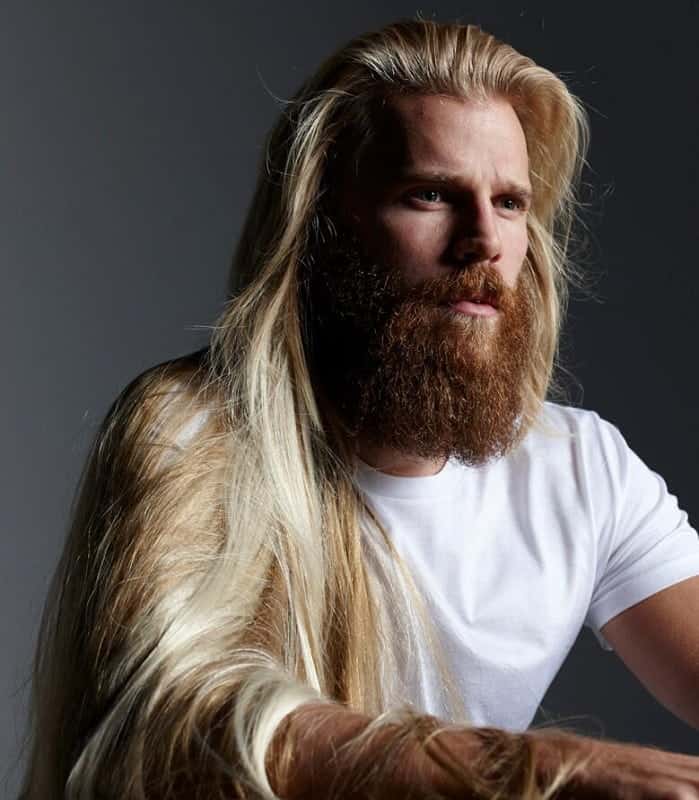 men with blonde hair and red beard