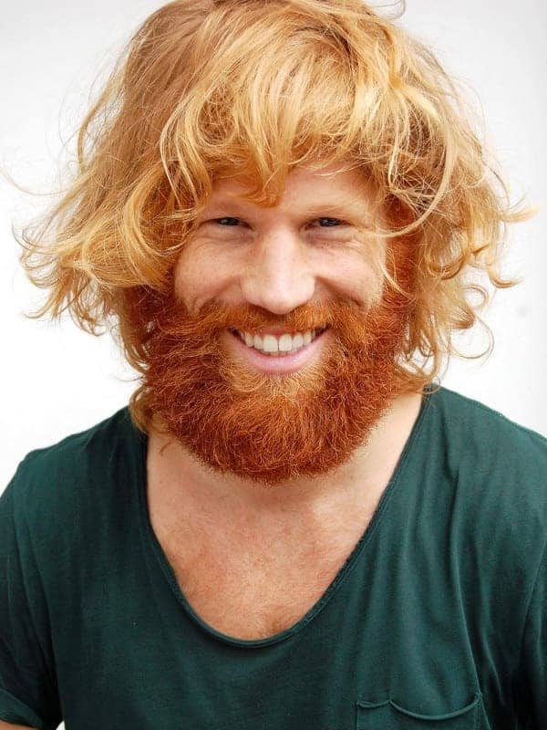 Messy Blonde Hair and Red Beard