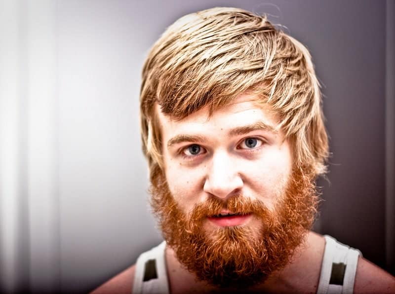 guy with blonde hair and red beard
