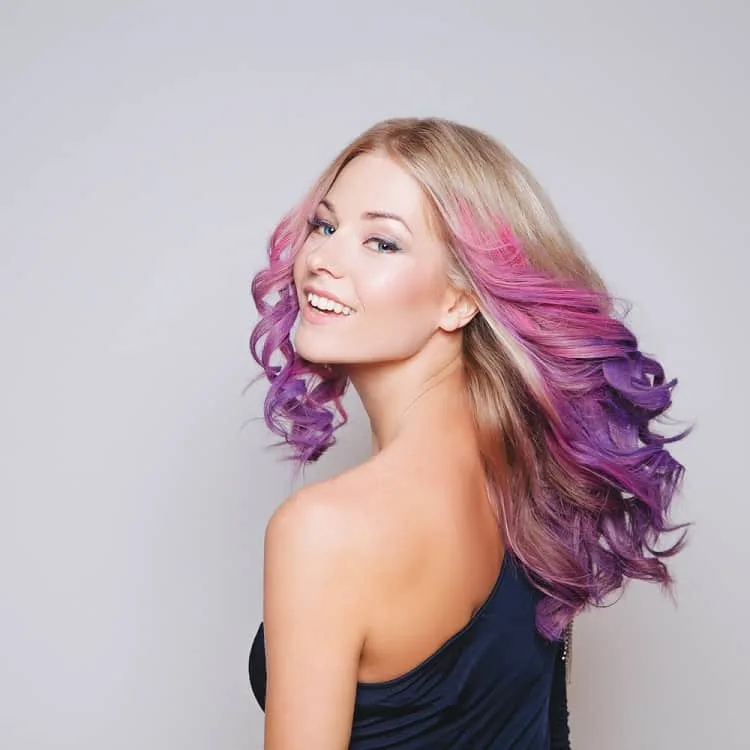 blonde hair with mermaid colors