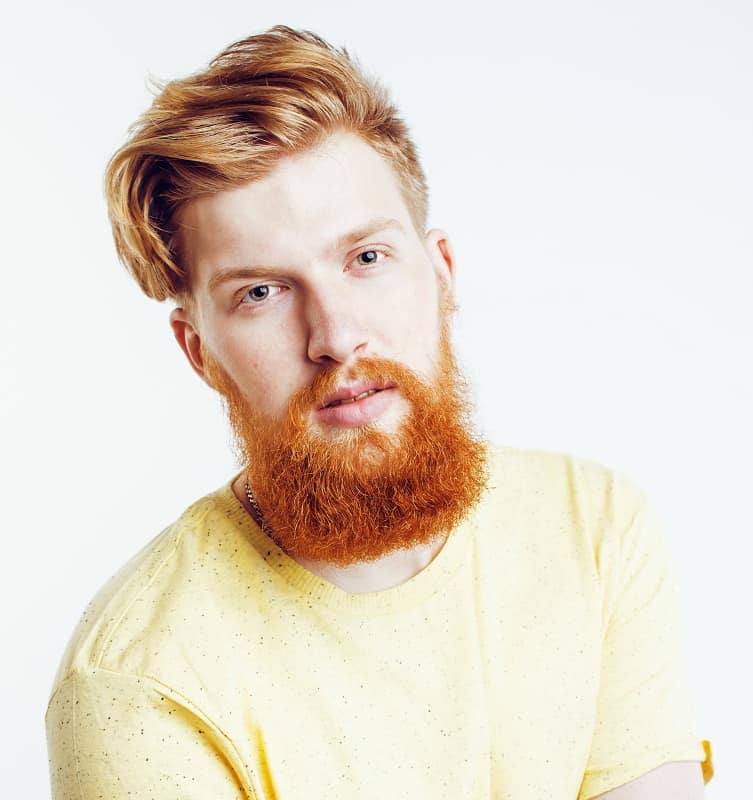 blonde hairstyle with red beard