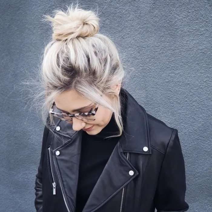 blonde hairstyle with glasses