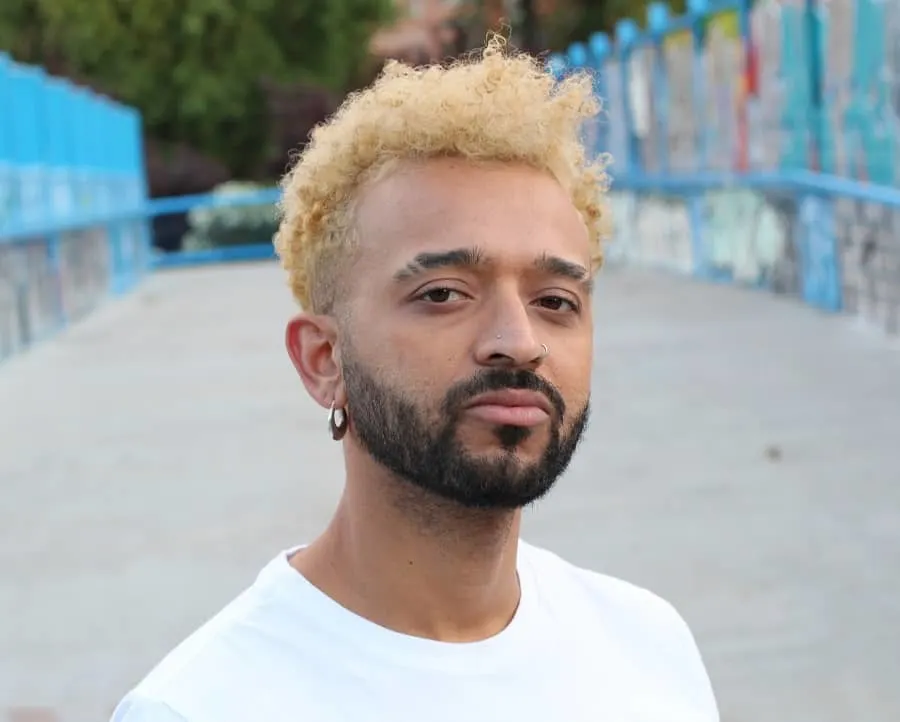 curly blonde hair for black men