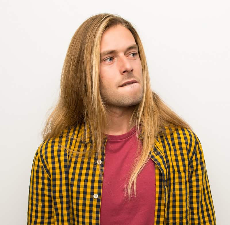 blonde highlights for men with long hair