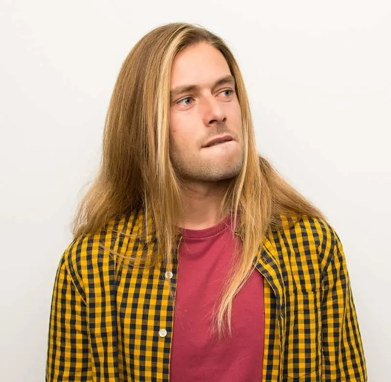 blonde highlights for men with long hair