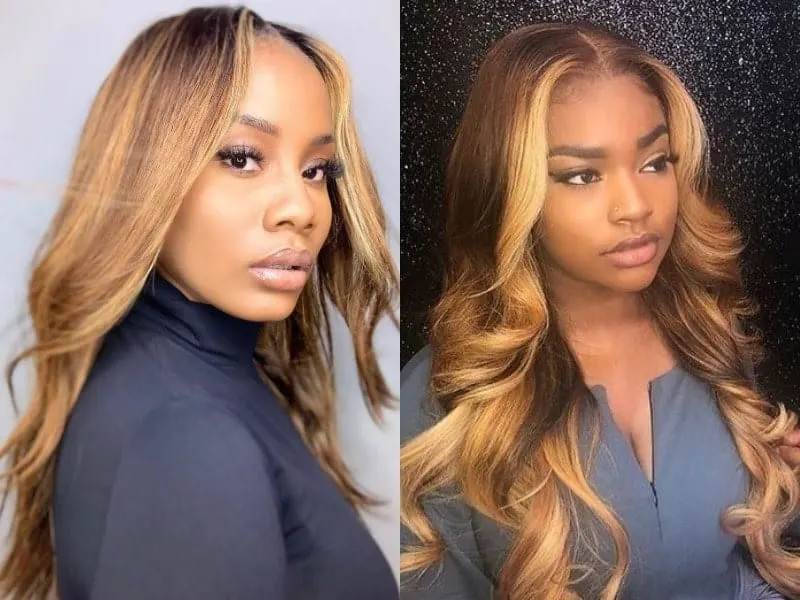blonde highlights with weave
