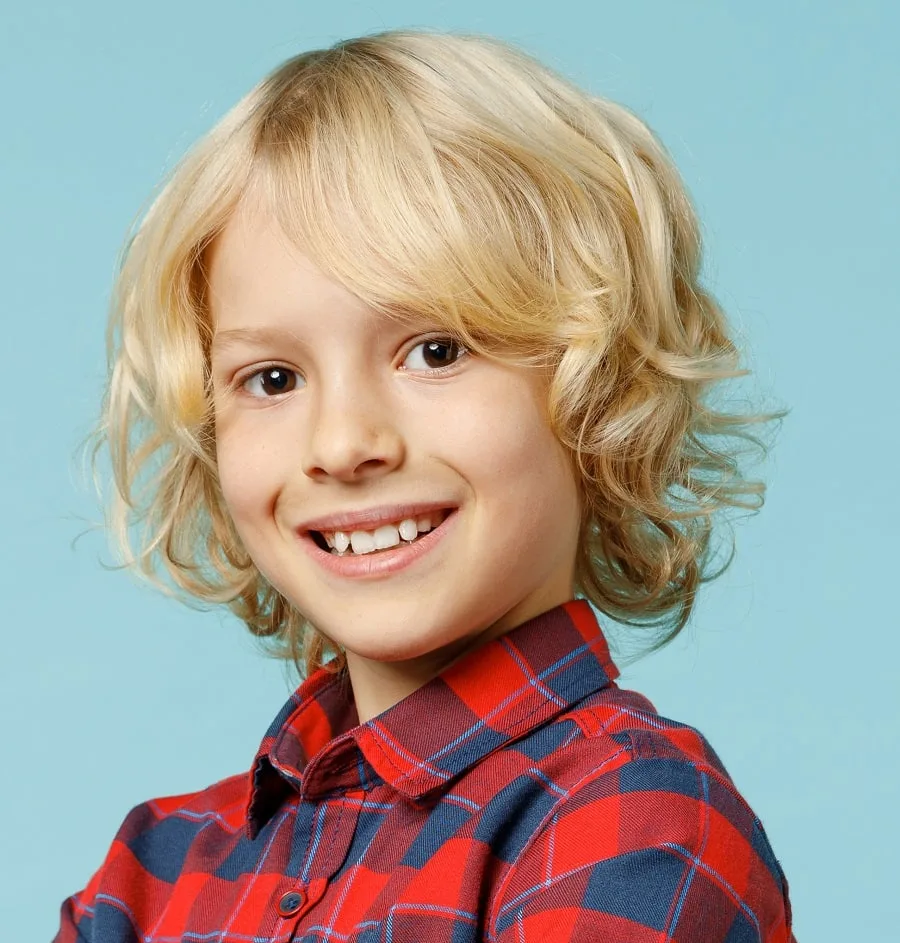 blonde medium layered haircut for 10 year old boy