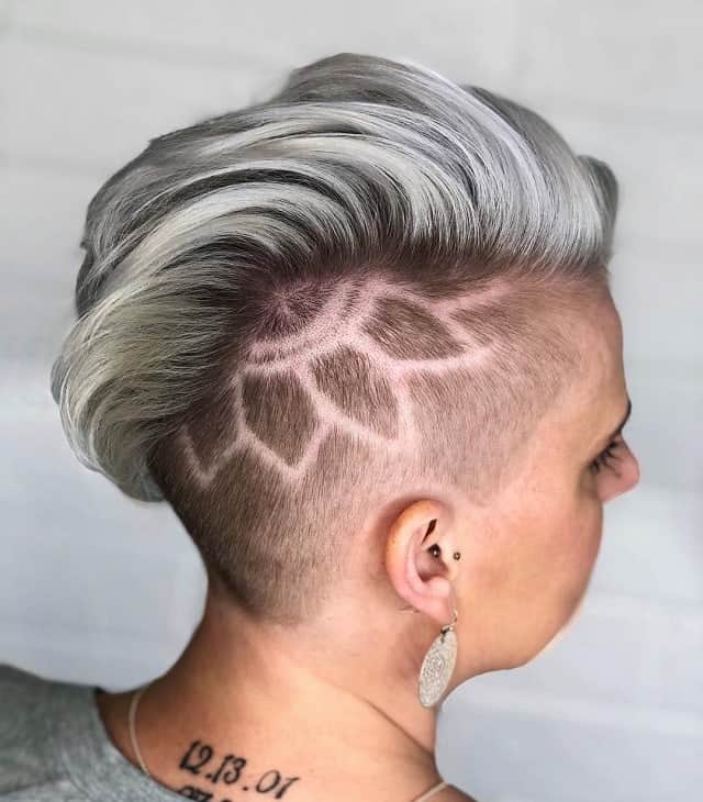 Ashy Blonde Mohawk with Design