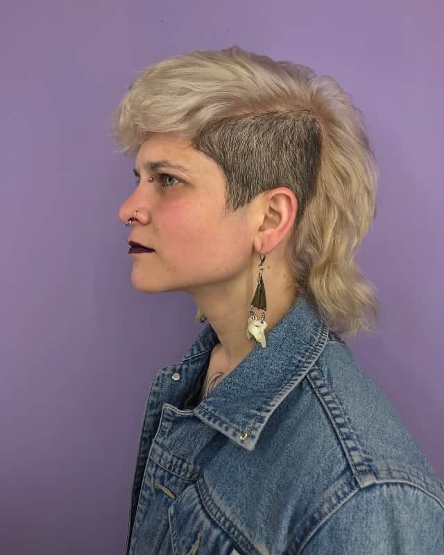 blonde mohawk with mullet for women