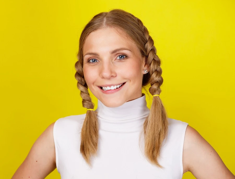 blonde pigtails