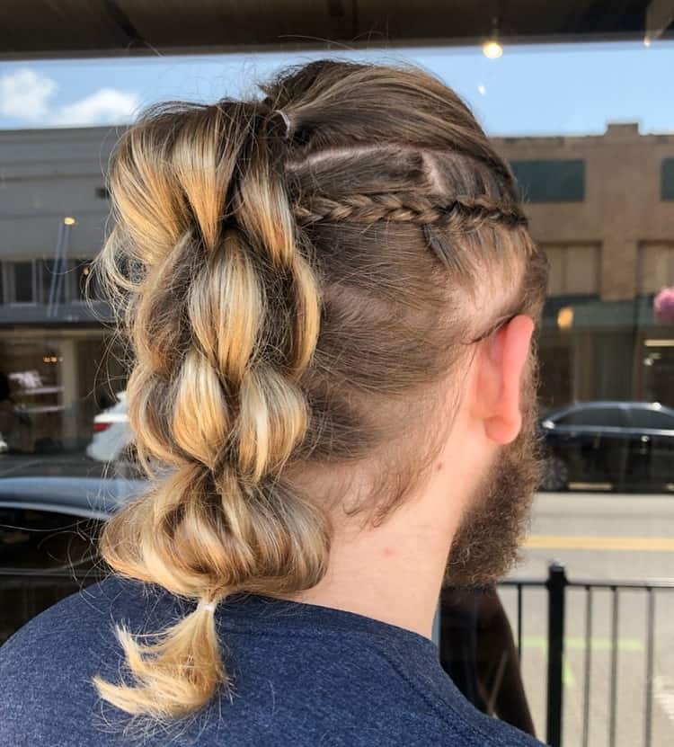 blonde ponytail for man