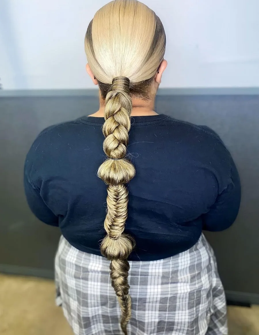 blonde slick ponytail braid