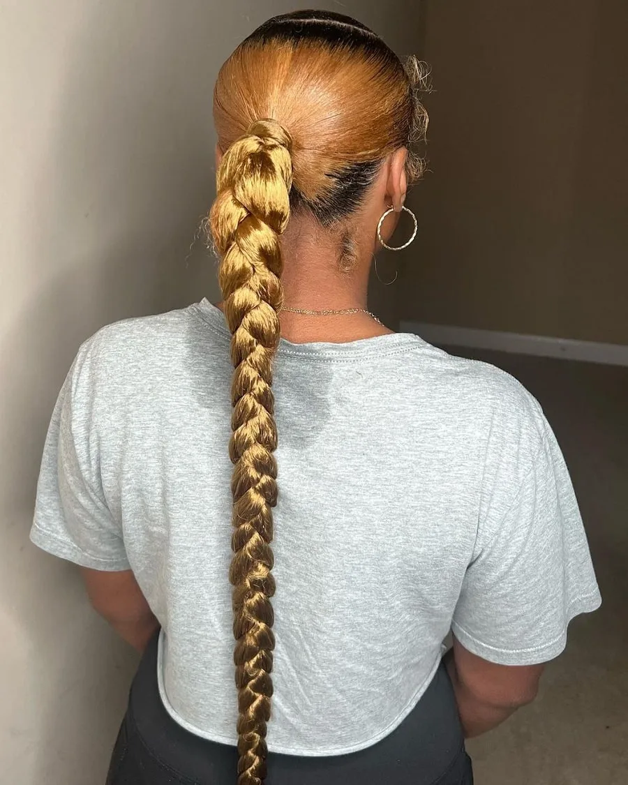 blonde slicked back ponytail braid