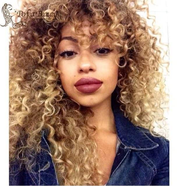 ombre curly wigs for women