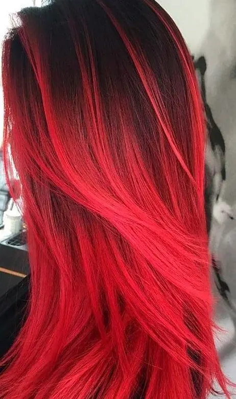 blood red ombre hair for women